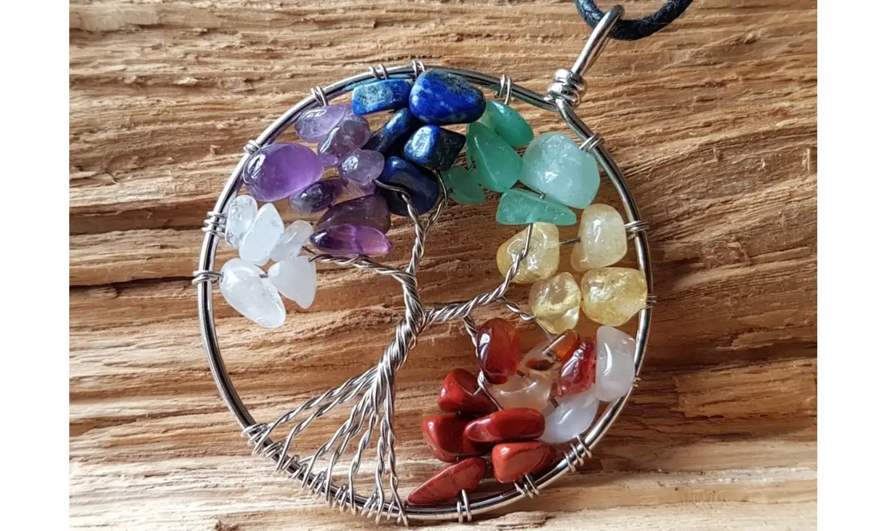 Arbre de Vie 7 Chakras pierres pendentif