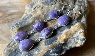 Lépidolite Violette pierre BO Argent