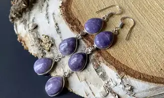 Lépidolite Violette pierre BO Argent
