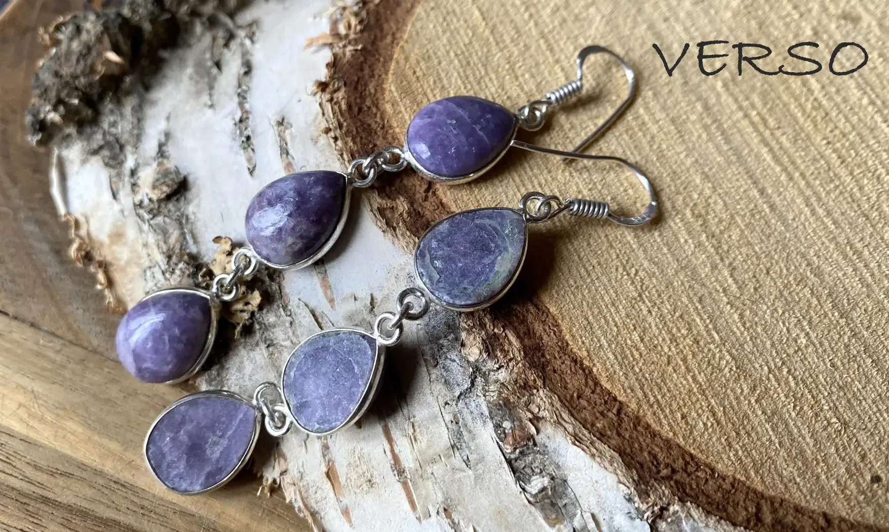 Lépidolite Violette pierre BO Argent