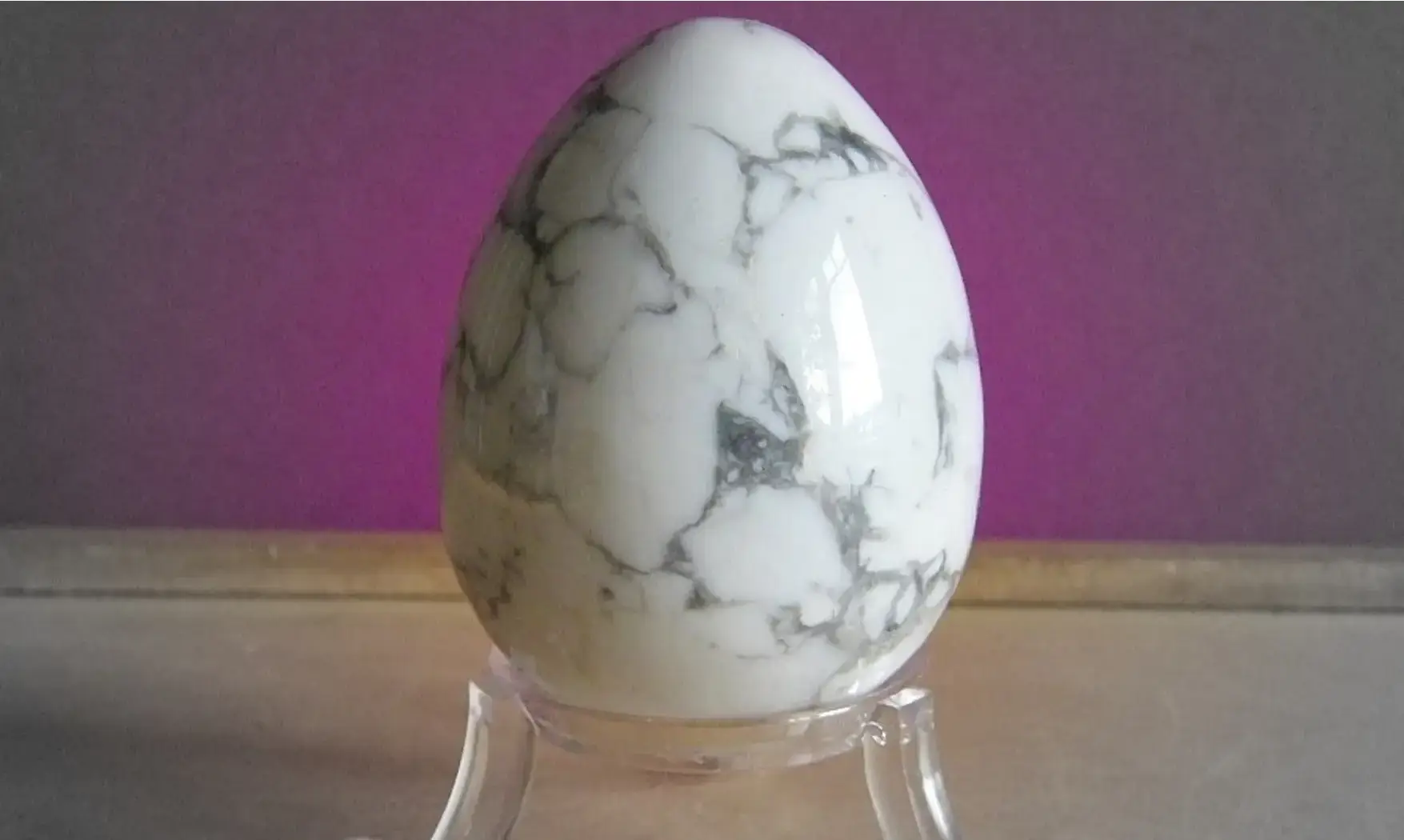 Howlite White (Magnesite) Egg