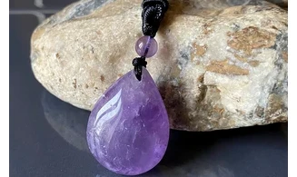 Amethyst stone drilled pendant C