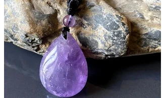 Améthyste pierre percée pendentif C