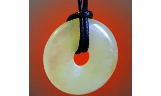 Jade de Chine Donuts pierre pendentif