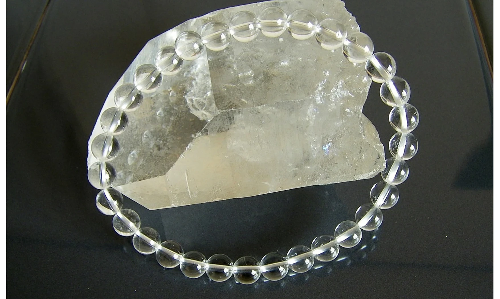 Cristal de roche pierres Boules bracelet