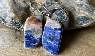 Sodalite 925 Silver plated Earring