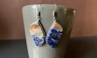 Sodalite 925 Silver plated Earring