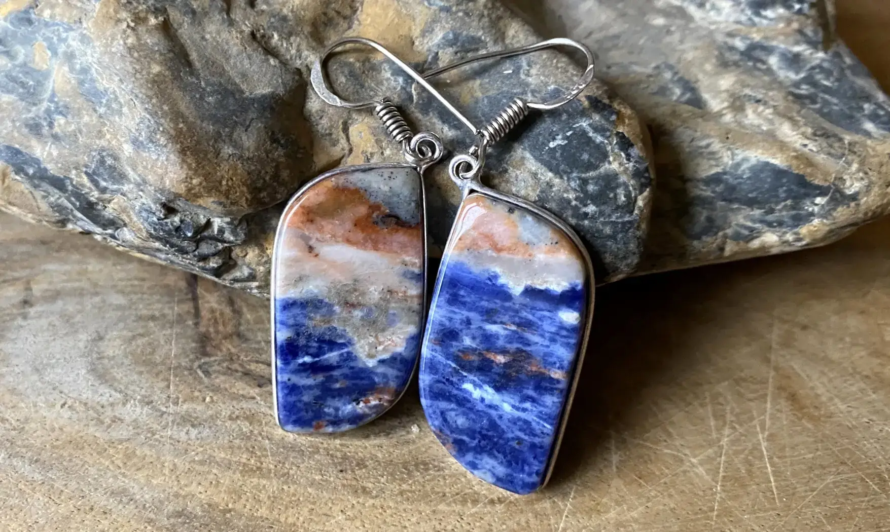 Sodalite pierre BO Argent