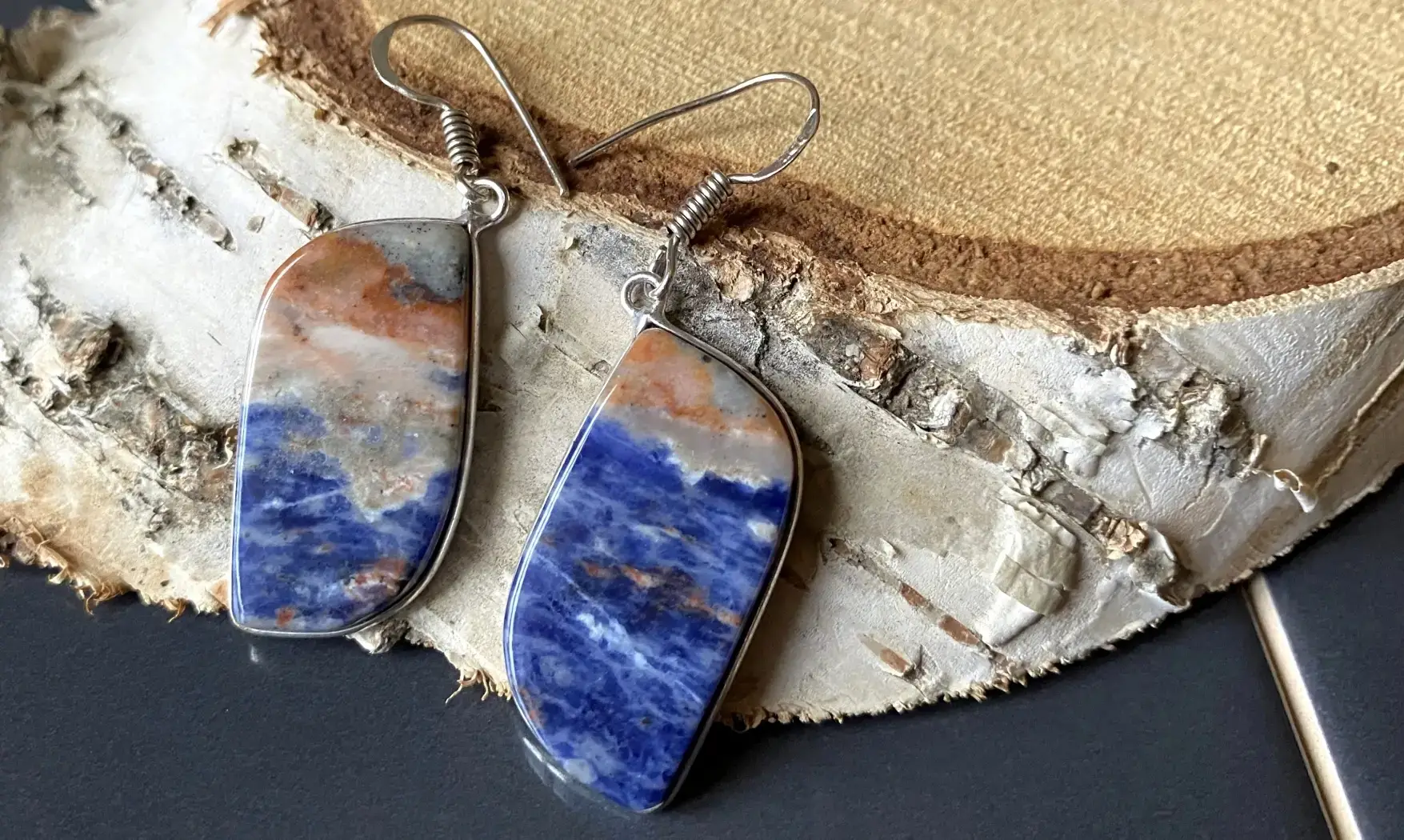 Sodalite pierre BO Argent