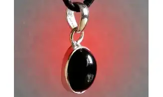 Onyx noir pierre pendentif & Argent