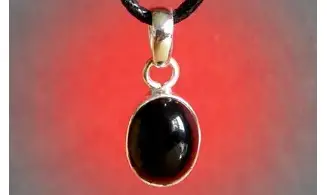 Onyx noir pierre pendentif & Argent