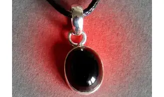 Onyx noir pierre pendentif & Argent