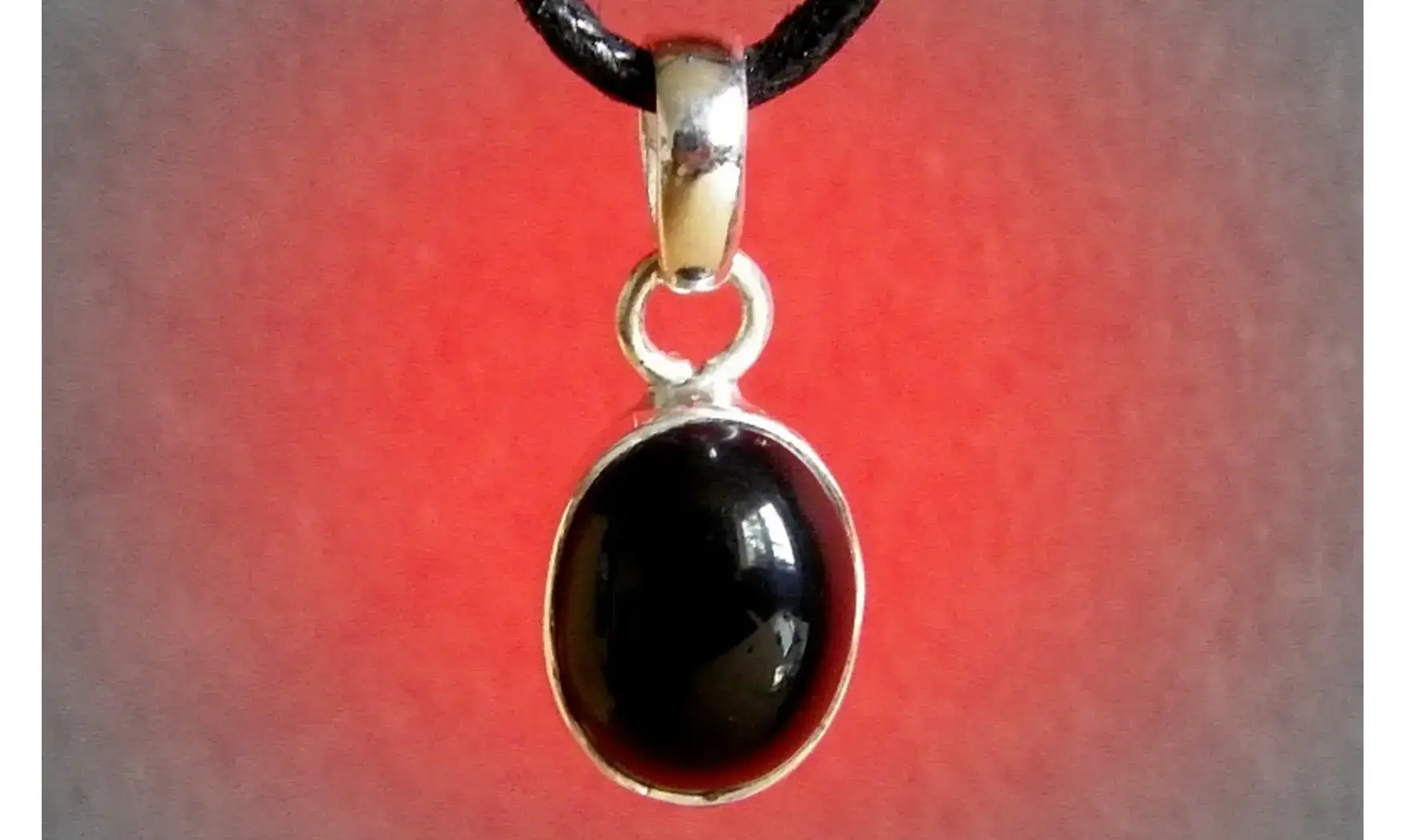 Onyx noir pierre pendentif & Argent