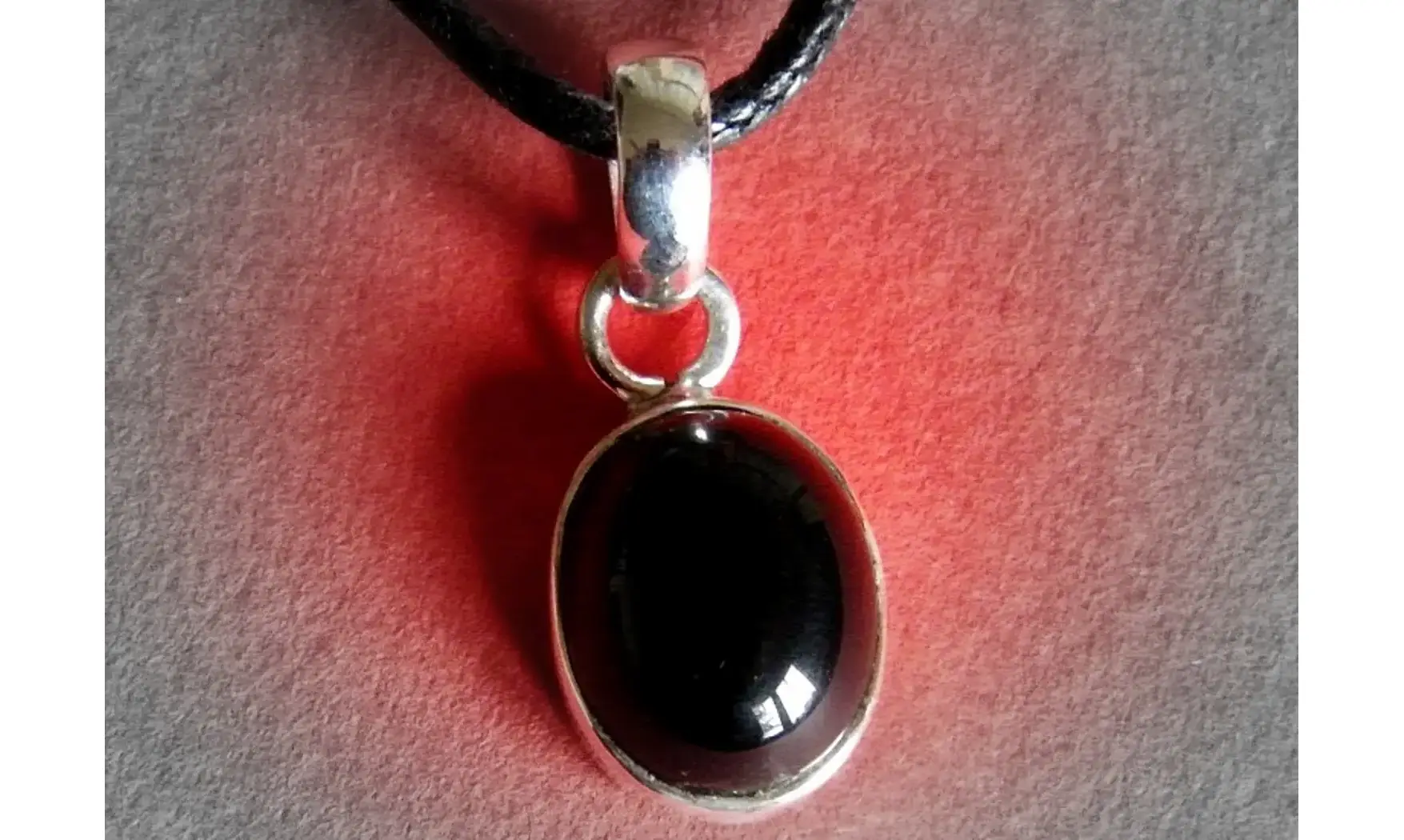Onyx noir pierre pendentif & Argent
