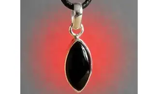 Onyx noir pierre pendentif & Argent