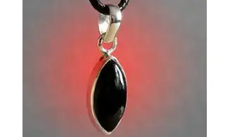Onyx noir pierre pendentif & Argent