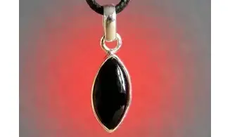 Onyx noir pierre pendentif & Argent