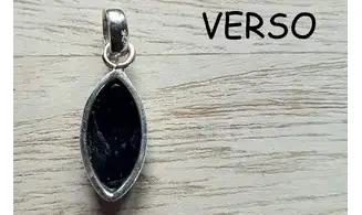 Onyx noir pierre pendentif & Argent