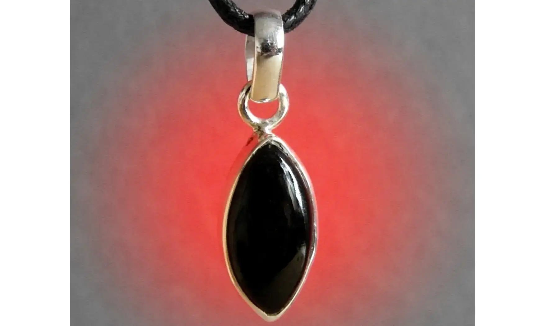Onyx noir pierre pendentif & Argent