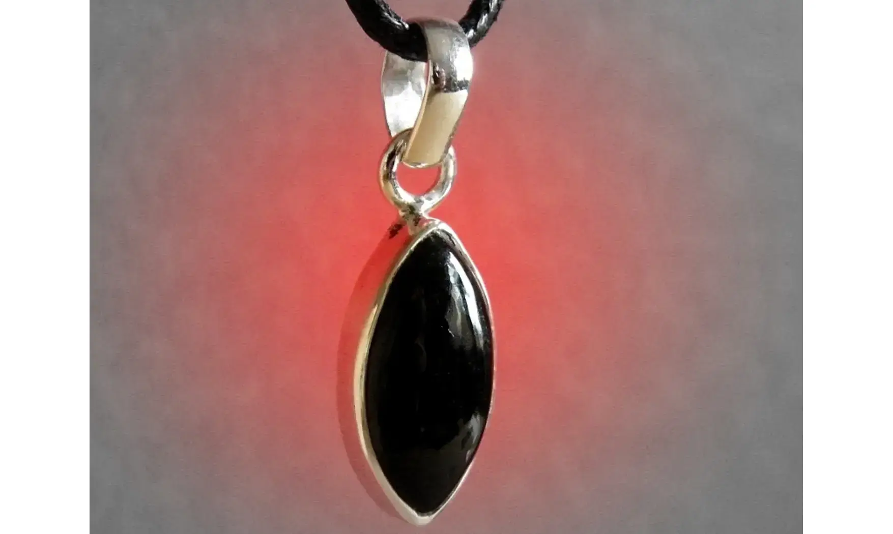 Onyx noir pierre pendentif & Argent