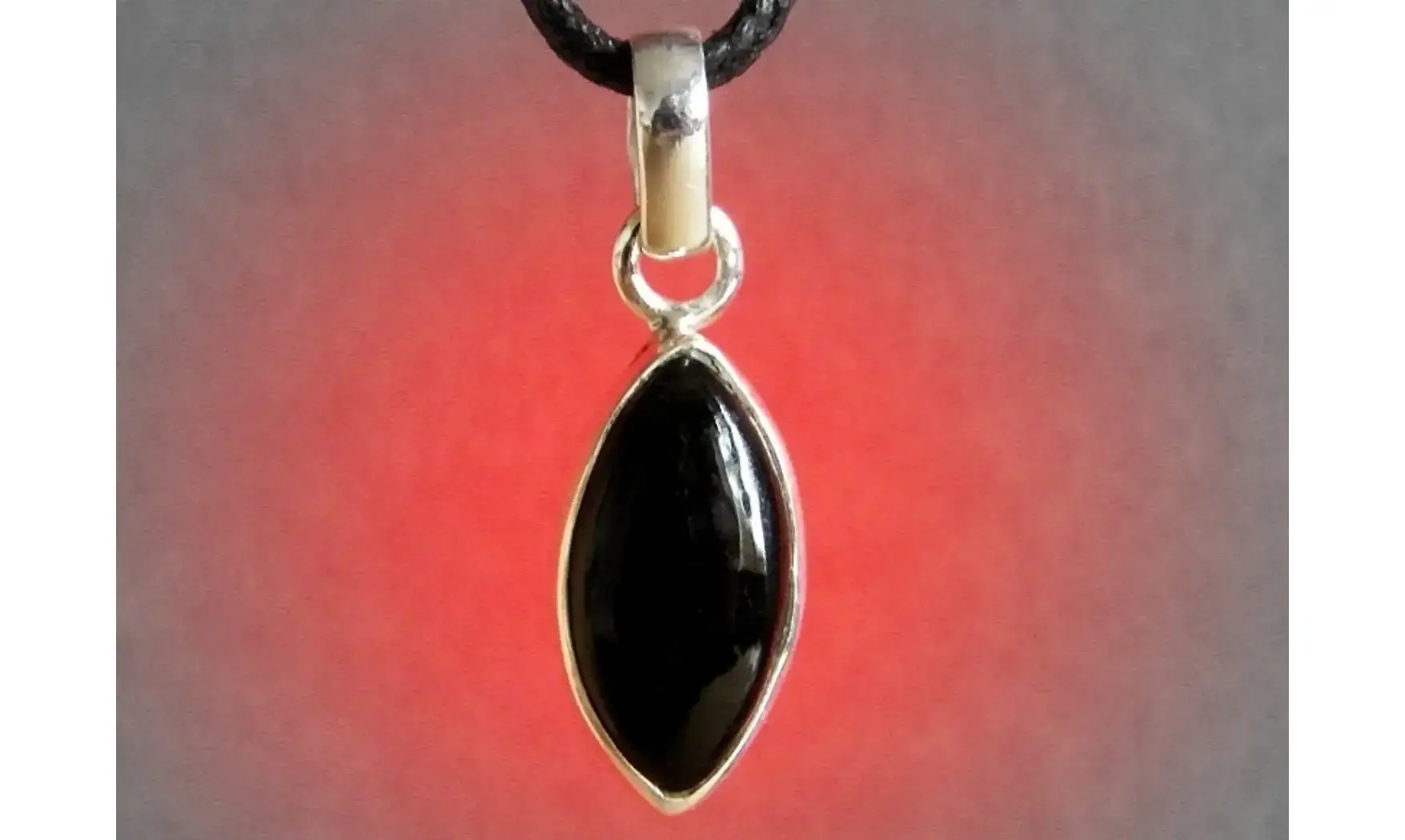 Onyx noir pierre pendentif & Argent