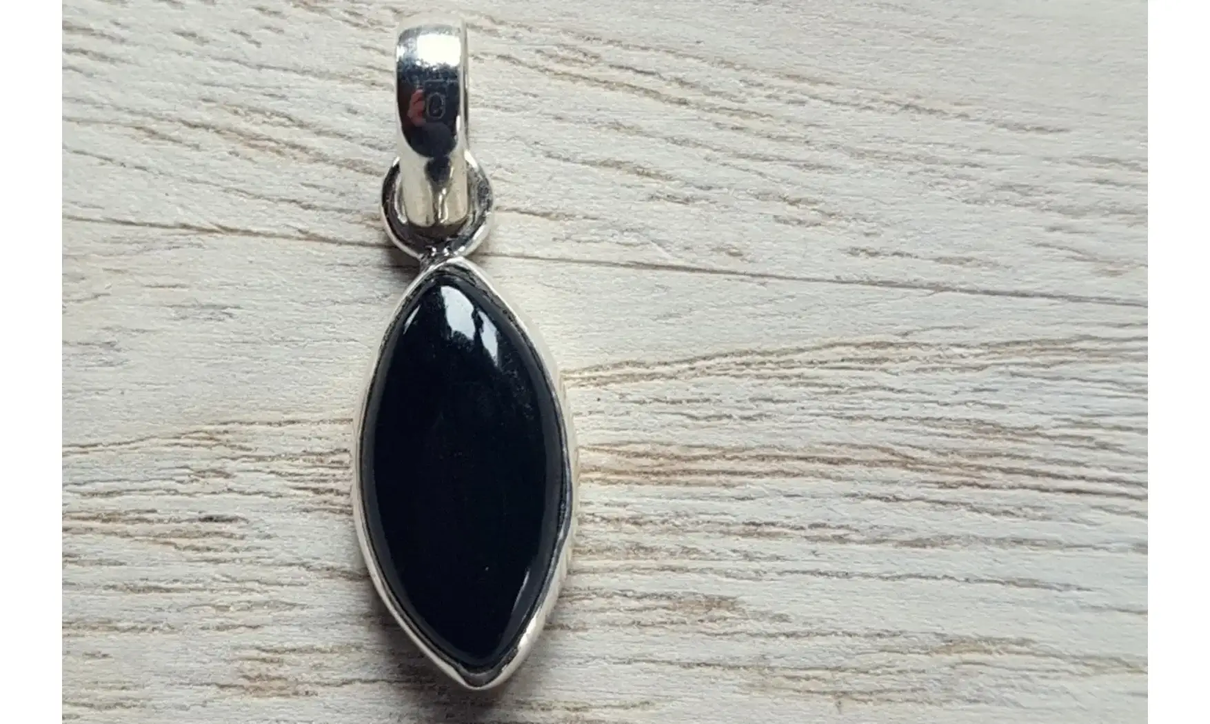 Onyx noir pierre pendentif & Argent