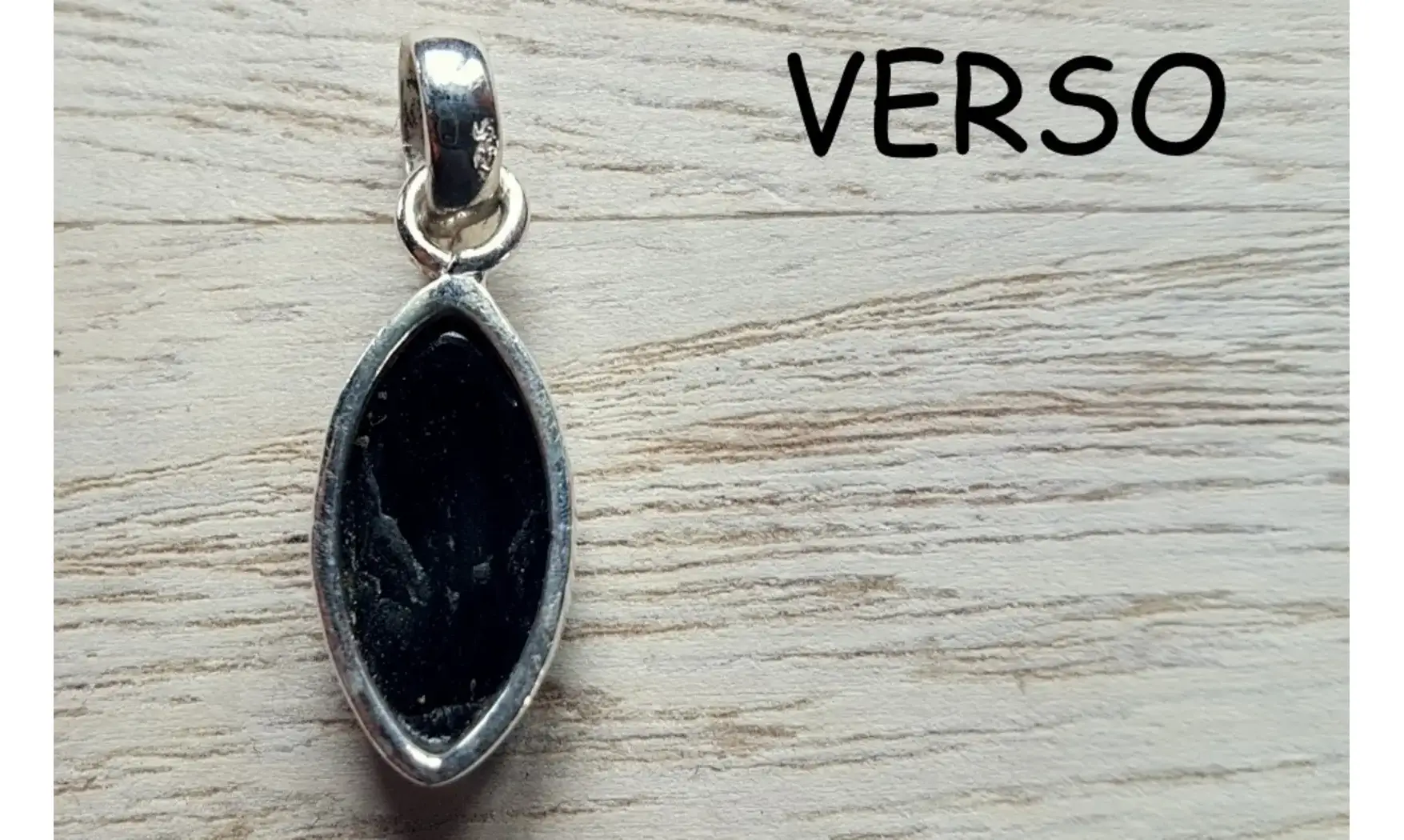 Onyx noir pierre pendentif & Argent