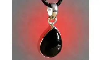 Onyx noir pierre pendentif & Argent
