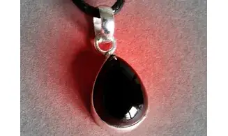 Onyx noir pierre pendentif & Argent