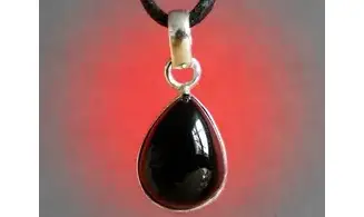 Onyx noir pierre pendentif & Argent