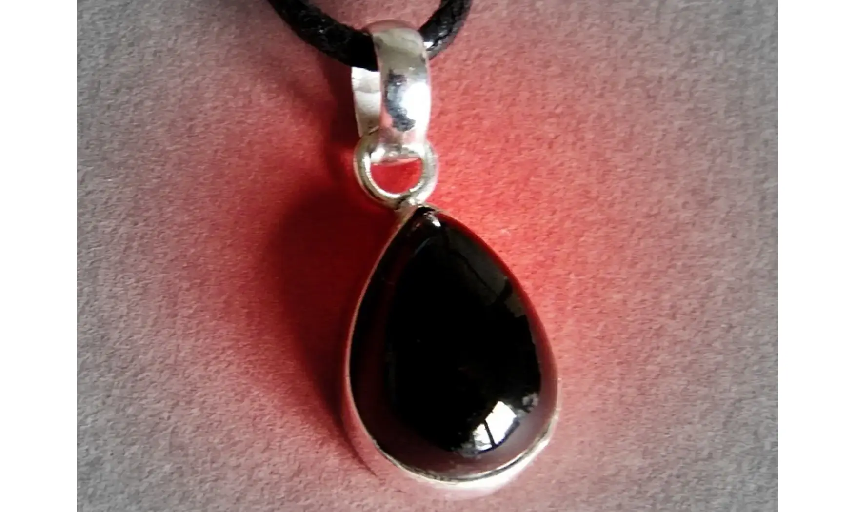 Onyx noir pierre pendentif & Argent