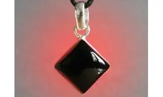 Black Onyx & 925 Silver plated pendant