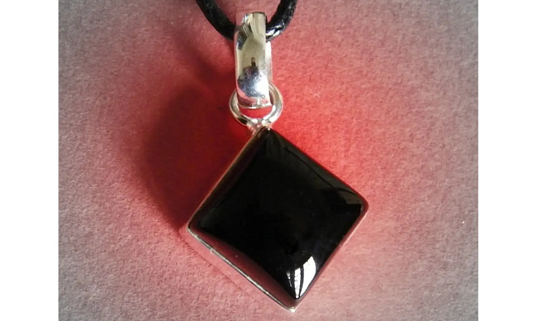 Onyx noir pierre pendentif & Argent