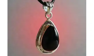 Onyx noir pierre pendentif & Argent