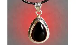 Onyx noir pierre pendentif & Argent