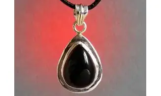 Onyx noir pierre pendentif & Argent