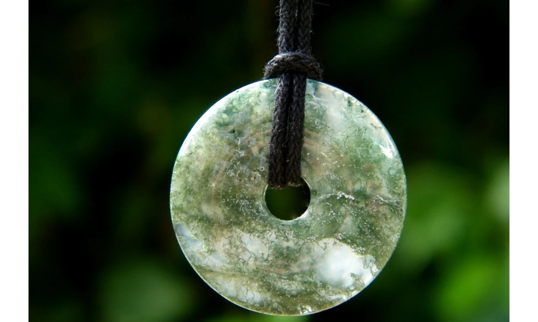Agate Mousse Donuts pierre pendentif