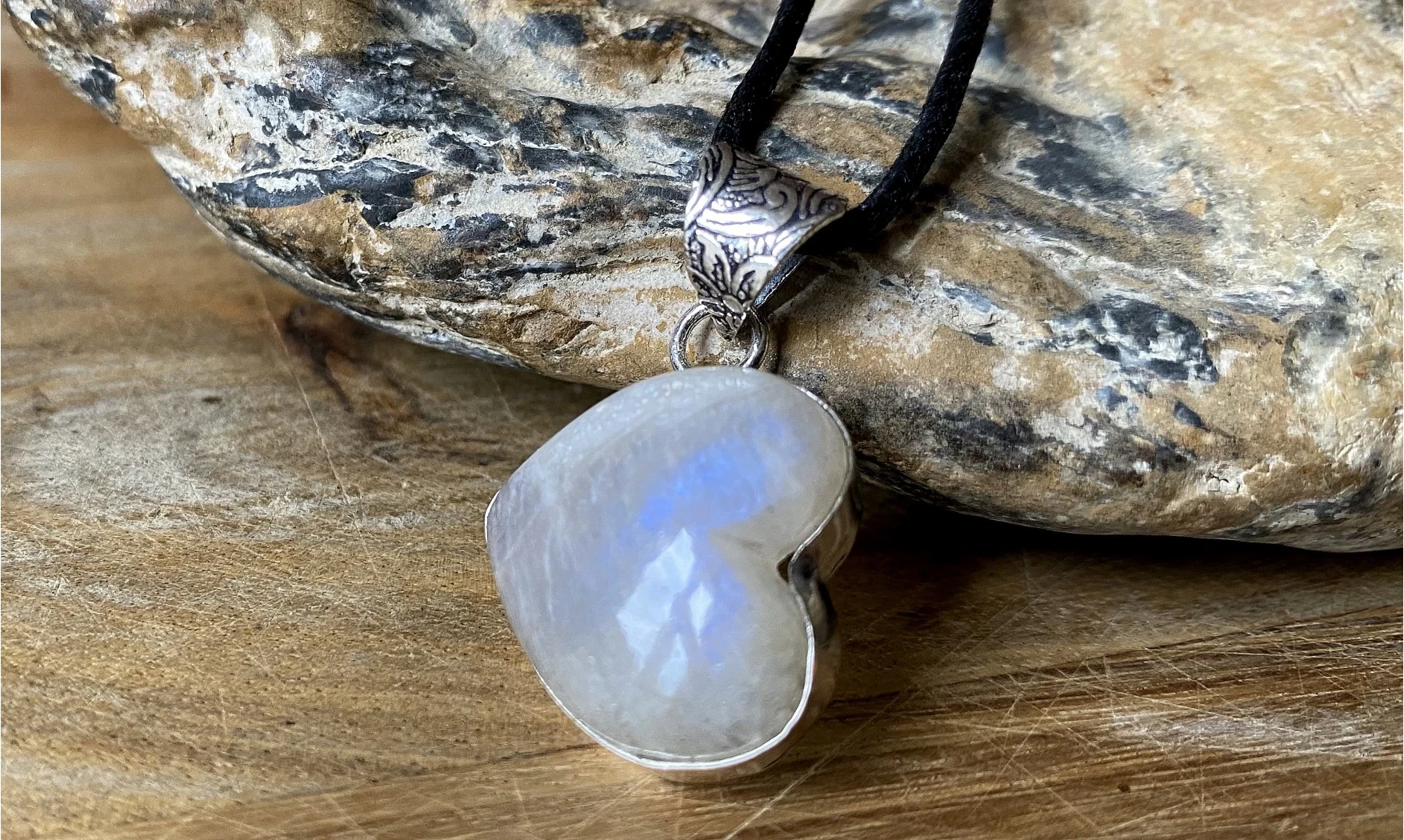 Pierre de Lune pendentif 1 & Argent