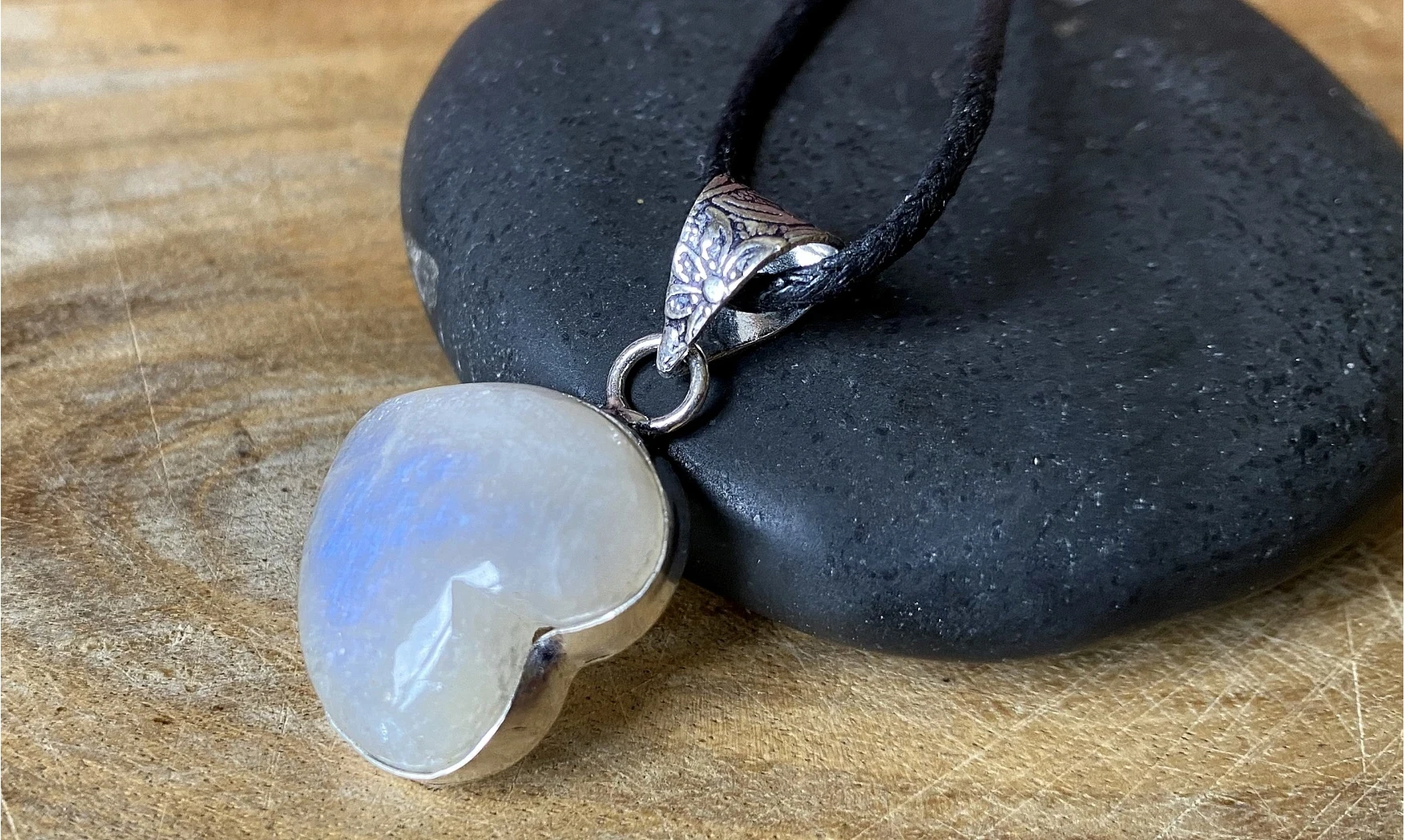 Pierre de Lune pendentif 1 & Argent