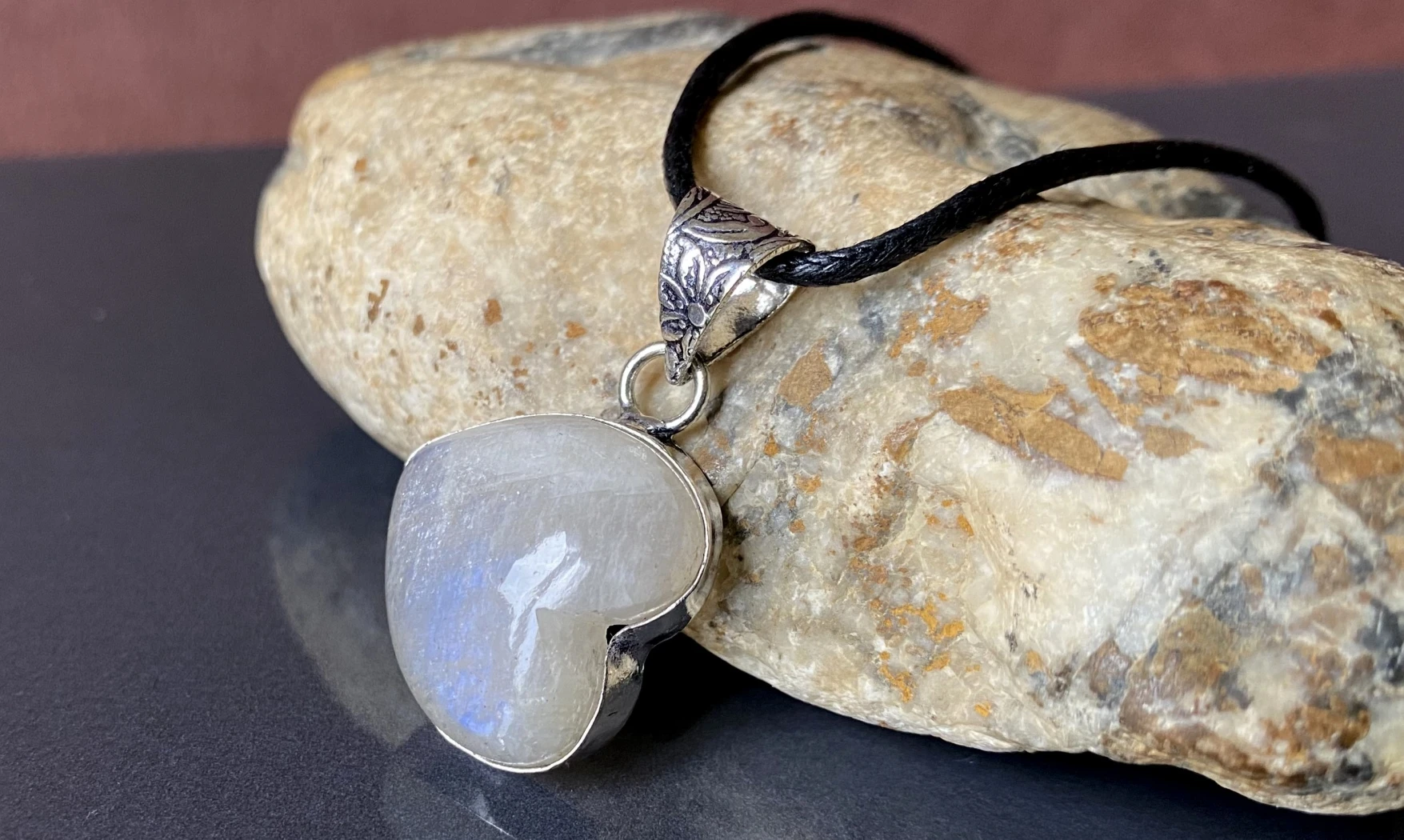 Pierre de Lune pendentif 1 & Argent