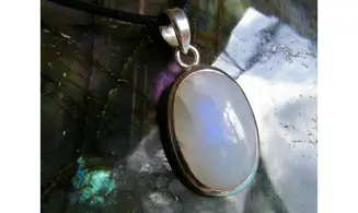 Pierre de Lune pendentif 3B & Argent