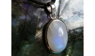 Pierre de Lune pendentif 3B & Argent