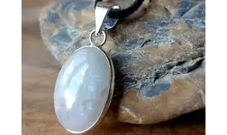 Pierre de Lune pendentif 2 & Argent