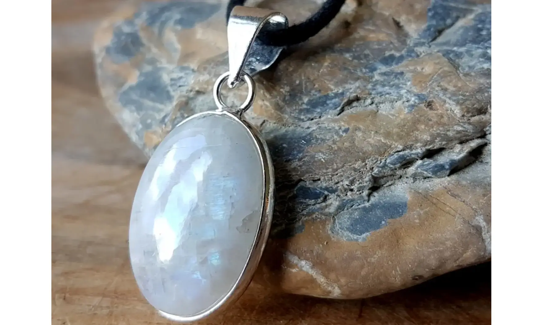 Pierre de Lune pendentif 2 & Argent