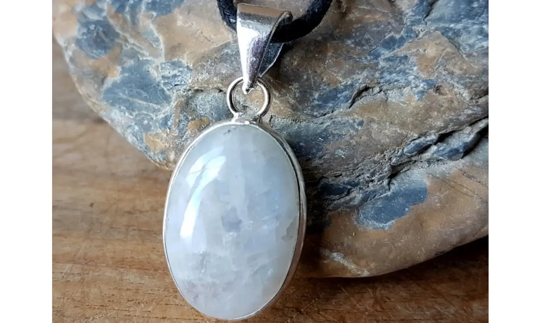 Pierre de Lune pendentif 2 & Argent