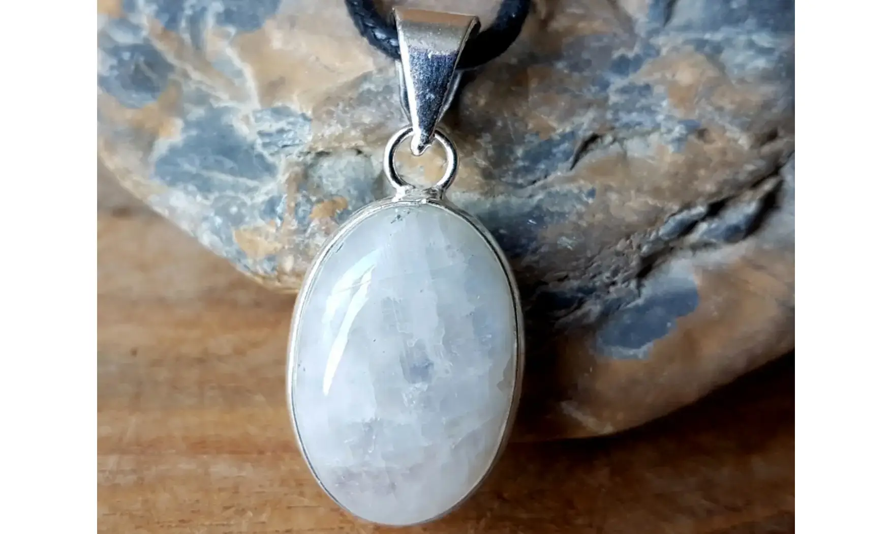 Pierre de Lune pendentif 2 & Argent