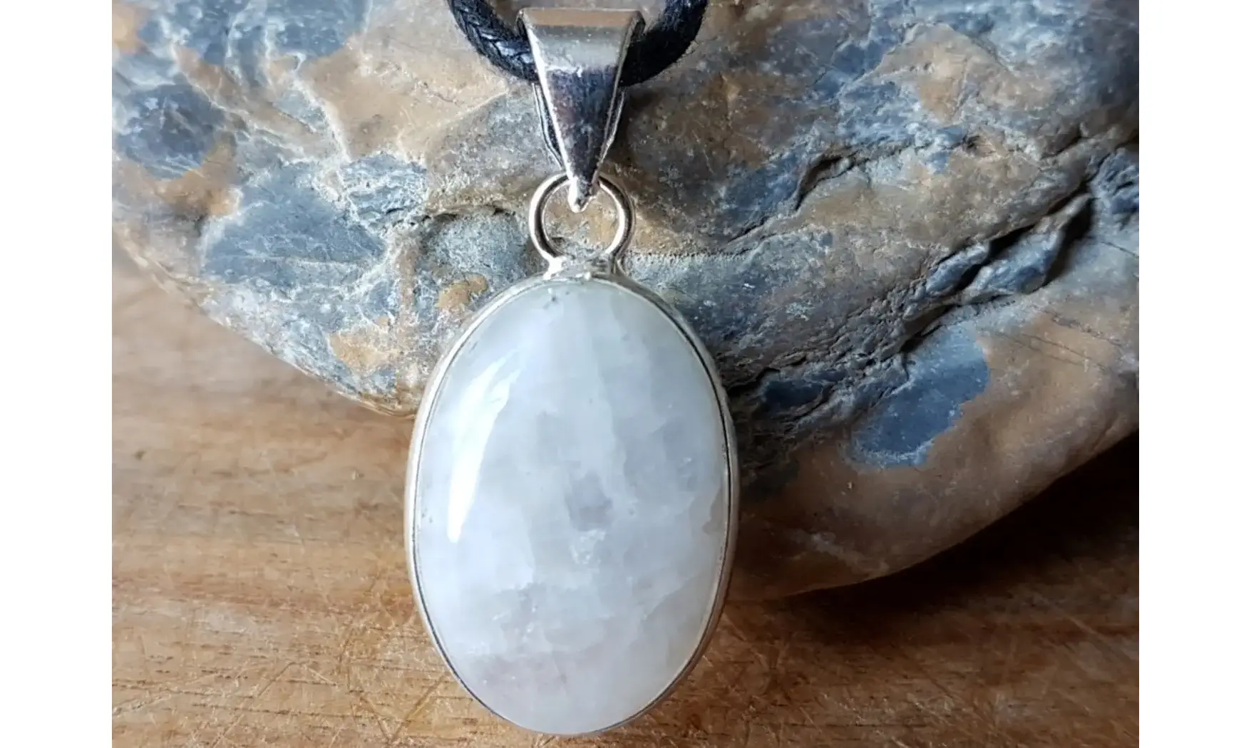 Pierre de Lune pendentif 2 & Argent