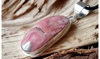 Rhodochrosite pierre pendentif Argent