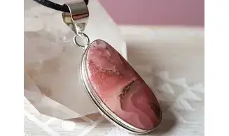 Rhodochrosite pierre pendentif Argent