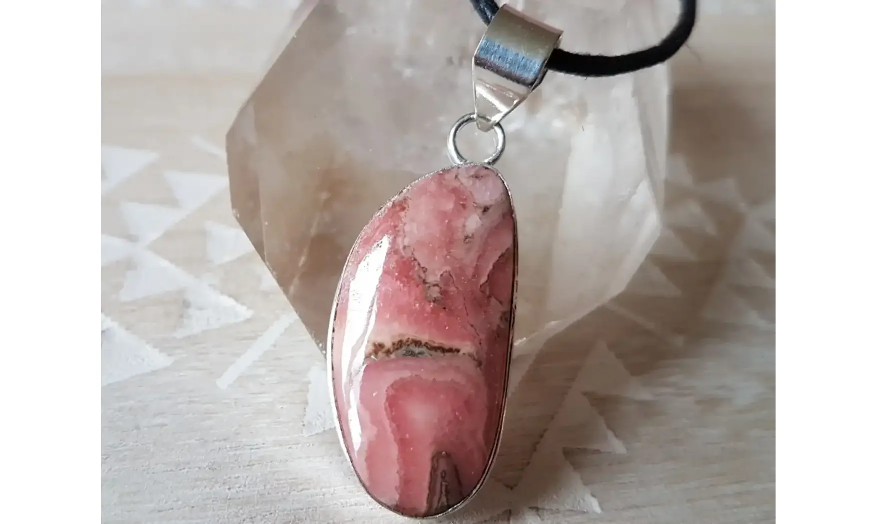 Rhodochrosite pierre pendentif Argent